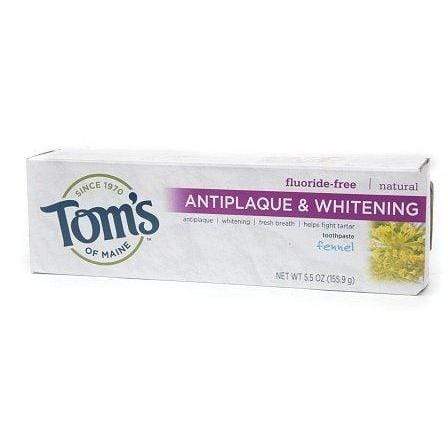 Toms of Maine Toothpaste Antiplaque Fluoride-Free Fennel 5.5 Ounce (Pack of 3) Toothpaste Tom's of Maine 