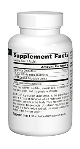 Source Naturals S.O.D. (Superoxide Dismutase) 2,000 Units - Antioxidant Supplement - 180 Tablets Supplement Source Naturals 