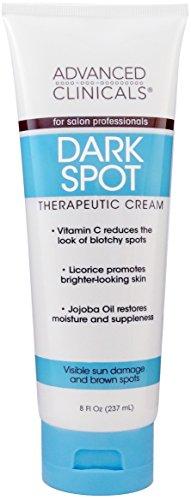 Advanced Clinicals Dark Spot Therapeutic Cream with Vitamin C. Hydroquinone Free. For Age Spots, Blotchy Skin. Face, Hands, Body. Large 8oz Tube. Skin Care Advanced Clinicals 