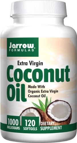 Jarrow Formulas Coconut Oil 100% Organic Extra Virgin, 1000 mg, 120 Softgels Supplement Jarrow 