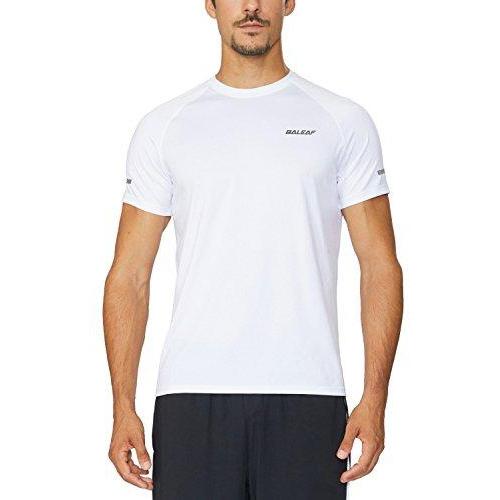 Baleaf Men's Quick Dry Short Sleeve T-Shirt Running Fitness Shirts White Size L Activewear Baleaf 