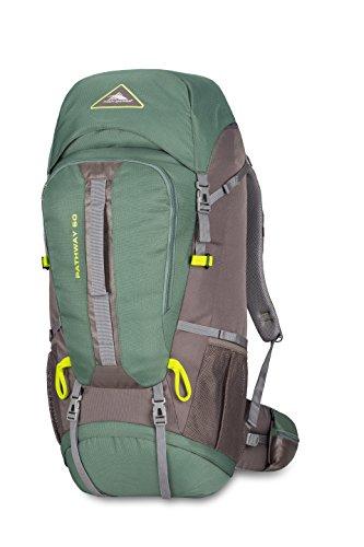 High Sierra Pathway 60L Top Load Internal Frame Backpack Pack ; High-Performance Pack for Backpacking, Hiking, Camping, with Rain Fly, Pine/Slate/Chartreuse Backpack High Sierra 