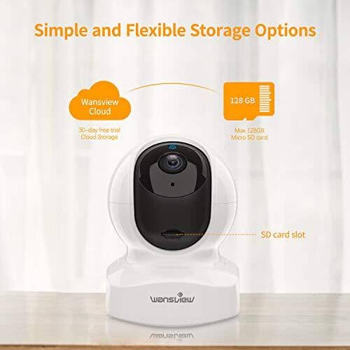 Home Security Camera, Baby Camera,1080P HD Wansview Wireless WiFi Camera for Pet/Nanny, Free Motion Alerts, 2 Way Audio, Night Vision, Compatible with Alexa Echo Show, with TF Card Slot and Cloud Camera wansview 