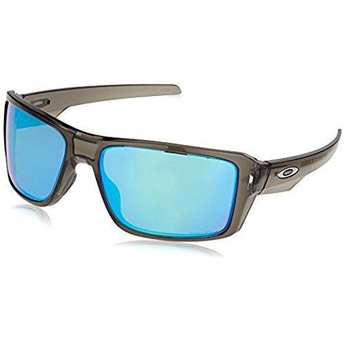 Oakley Men's Double Edge Polarized Iridium Rectangular Sunglasses, Grey Smoke, 66 mm Sunglasses for Men Oakley 