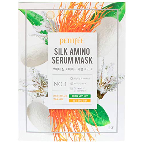 Petitfee Silk Amino Serum Mask 10 Masks 25 g Each Skin Care Petitfee 