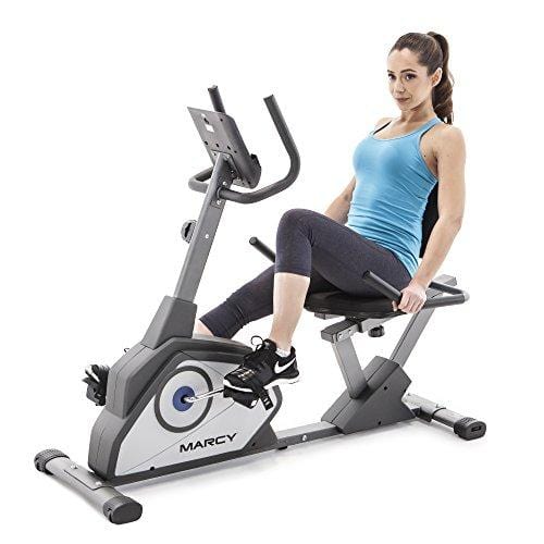 Marcy Magnetic Recumbent Exercise Bike with 8 Resistance Levels NS-40502R,Grey Sports Marcy 