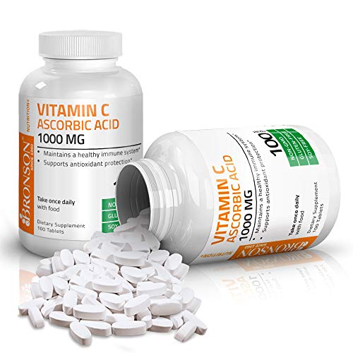 Bronson Vitamin C 1000 mg Premium Non-GMO Ascorbic Acid, 100 Tablets Supplement Bronson 