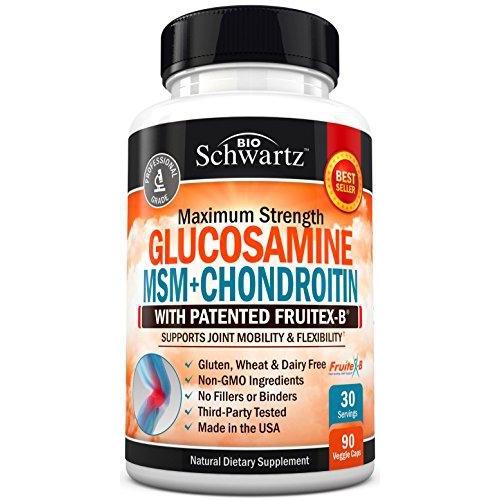 Glucosamine Chondroitin MSM Turmeric with Patented Fruitex-B Supplement BioSchwartz 
