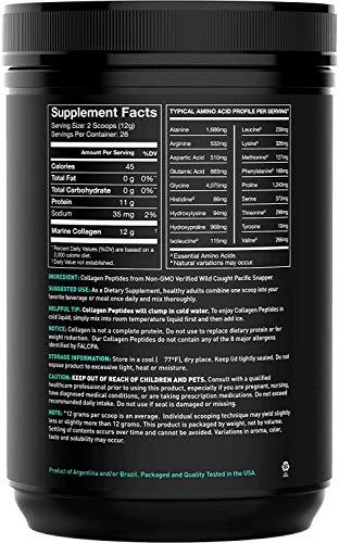 Marine Collagen Peptides Powder from ONLY Wild-Caught Snapper | Certified Paleo Friendly, Non-GMO Project Verified and Gluten Free - Easy to Mix in Water or Juice! (12oz Bottle) Supplement Sports Research 