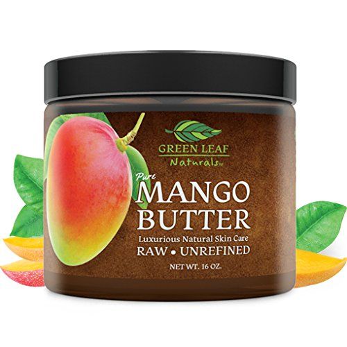 Mango Butter - Raw Unrefined Organic - 100% Pure for Hair and Skin - Smooth and Creamy for DIY Recipes (16 oz) Skin Care Green Leaf Naturals 