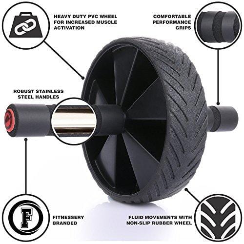Fitnessery Ab Roller for Abs Workout - Ab Roller Wheel Exercise Equipment - Ab Wheel Exercise Equipment - Ab Wheel Roller for Home Gym - Ab Machine for Ab Workout - Ab Workout Equipment Sports Fitnessery 
