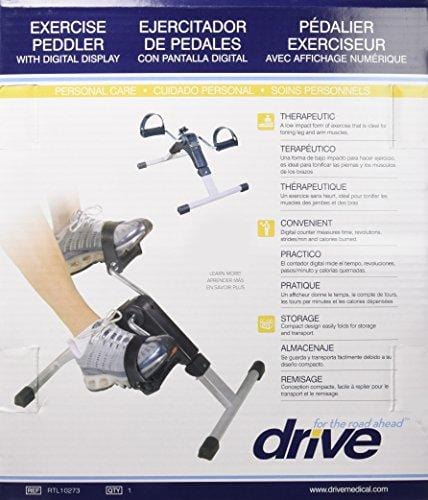 Drive Medical Deluxe Folding Exercise Peddler with Electronic Display , Black Model # RTL10273 Sports Drive Medical 
