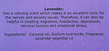 French Lavender (10.5 oz) -Pure Coconut Oil Soap. Handmade, Vegan, Moisturizing, Therapeutic-Grade Essential Oils, Alkanet root and Garden Fresh Lavender Buds Natural Soap Splendor Santa Barbara 