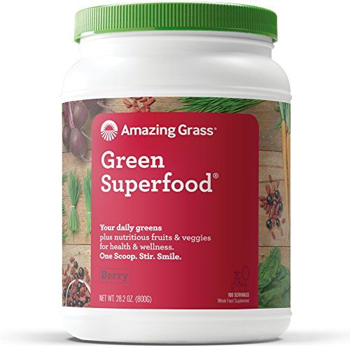 Amazing Grass Green Superfood Organic Powder with Wheat Grass and Greens, Flavor: Berry, 100 Servings Supplement Amazing Grass 