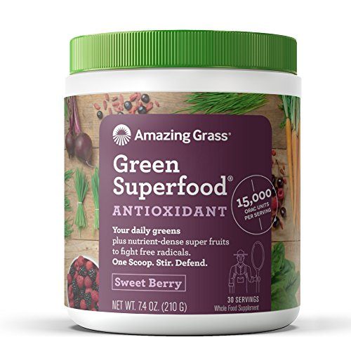 Amazing Grass Green Superfood Antioxidant Organic Powder with Wheat Grass, Elderberry, and Greens, Flavor: Sweet Berry, 30 Servings Supplement Amazing Grass 