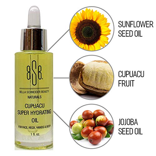 Bella Schneider Beauty Naturals Cupuacu Super Hydrating Oil - Nourish Skin, Nails, Hair Hydration, Oxidizing, Deep Cleaning, Non GMO, Promotes Skin Elasticity and Skin Strengthening for Soft Skin Skin Care Bella Schneider Beauty 
