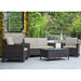 FDW Outdoor Patio Furniture Sets 4 Piece Patio Set Sectional Sofa Outdoor Rattan Chair Conversation Sets Cushions Seat Lawn Balcony Poolside or Backyard Wicker,Brown Lawn & Patio FDW 