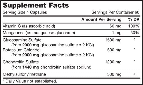 Jarrow Formulas Glucosamine and Chondroitin and MSM, Supports Joint Health, 240 Caps Supplement Jarrow 