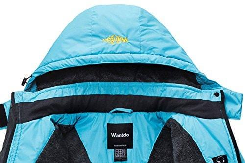 Wantdo Women's Waterproof Mountain Jacket Fleece Windproof Ski Jacket US M Blue Medium Ski Wantdo 