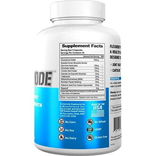 Evlution Nutrition Flex Mode, Joint Support, Glucosamine, Chondroitin, Turmeric, MSM & More 30 Serving Capsules Supplement Evlution 