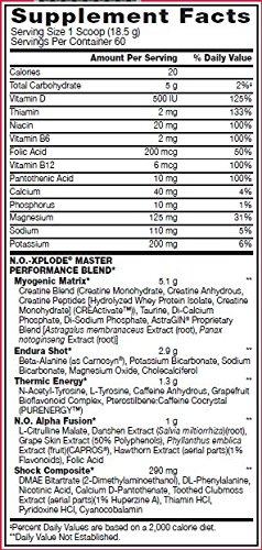 BSN N.O.-XPLODE Pre Workout Supplement with Creatine, Beta-Alanine, and Energy, Flavor: Fruit Punch, 60 Servings Supplement BSN 