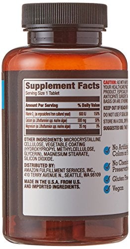 Amazon Elements Calcium 500mg plus Vitamin D, One Daily, 65 Tablets, 2 month supply Supplement Amazon Elements 