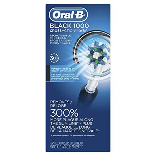 Oral-B Pro 1000 Electric Power Rechargeable Battery Toothbrush with Automatic Timer and CrossAction Brush Head, Black Electric Toothbrush Oral B 
