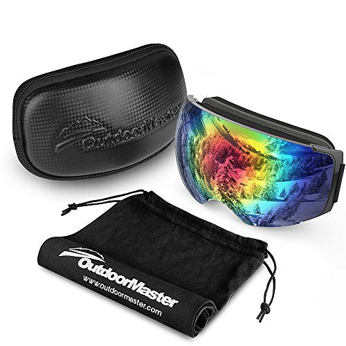 OutdoorMaster Ski Goggles PRO - Frameless, Interchangeable Lens 100% UV400 Protection Snow Goggles for Men & Women (VLT 15% Colourful Lens Free Protective Case) Ski OutdoorMaster 