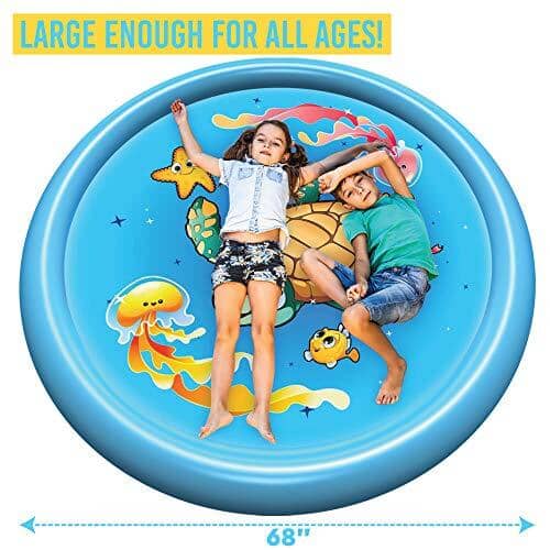 68 Inch Inflatable Splash Pad Sprinkler Splash Play Mat for Kids Outdoor  Party Swimming Pool Water Sprinkler Toys 