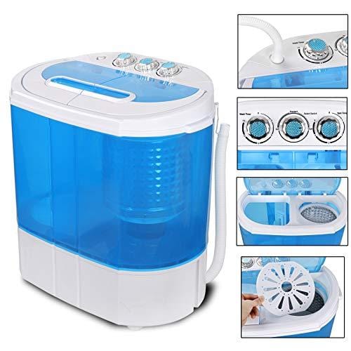 SUPER DEAL Compact Mini Twin Tub Washing Machine, Portable Laundry Washer  w/Wash and Spin Cycle Combo, Built-in Gravity Drain, 13lbs Capacity for  Camping, Apart…