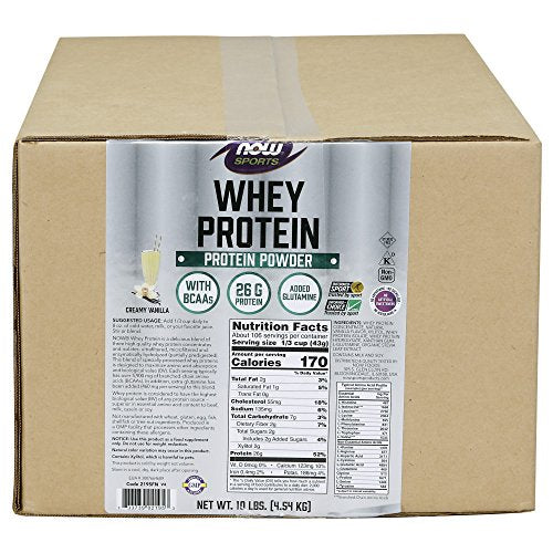 NOW Sports Whey Protein, Creamy Vanilla, 10-Pounds Supplement Now Sports 