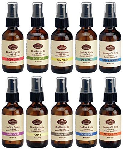 Heathly Massage Spritz Variety 10 Pk Aromatherapy Massage Oils made with Pure Essential Oils by Fabulous Frannie Essential Oil Fabulous Frannie 