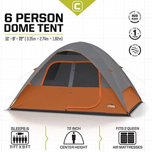 CORE 6 Person Dome Tent 11' x9' Tent CORE 