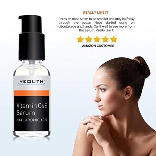 YEOUTH Vitamin C and E Day Serum with Hyaluronic Acid, anti aging skin care product/anti wrinkle serum will fill fine lines, even skin tone and fade age spots. Skin Care Yeouth 