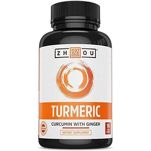 Turmeric Curcumin and Ginger with Bioperine 1800 mg – Includes 95% Curcuminoids – Extra Strength Antioxidant for Maximum Joint Comfort and Mobility - Non-GMO & Gluten Free - 90 Veggie Capsules Supplement Zhou Nutrition 