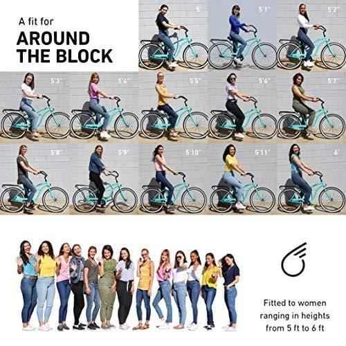 sixthreezero Around The Block Women's Single Speed Cruiser Bicycle, Coral w/ Black Seat/Grips, 26" Wheels/17" Frame Outdoors sixthreezero 