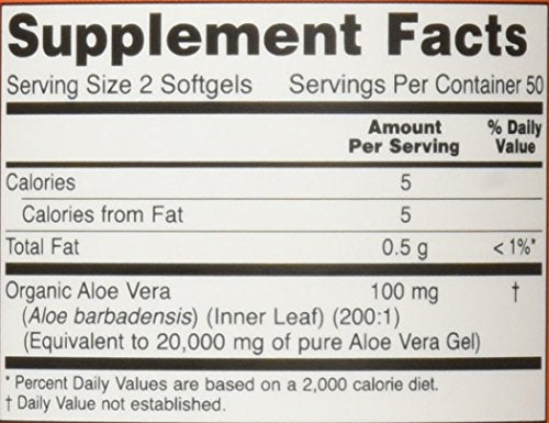 NOW Aloe Vera Gels, 10000mg,100 Softgels Supplement NOW Foods 