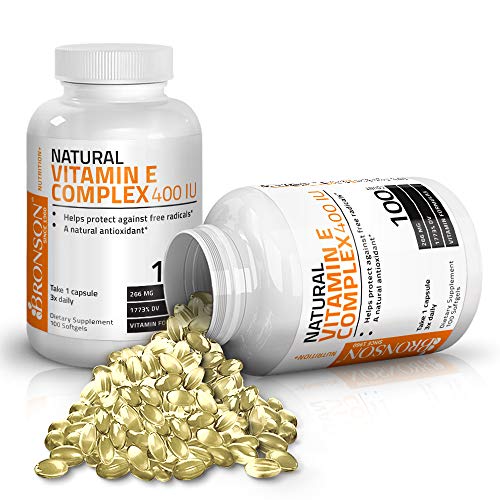 Bronson Natural Vitamin E Complex 400 I.U. (D-alpha Tocopherol), 100 Softgels Supplement Bronson 