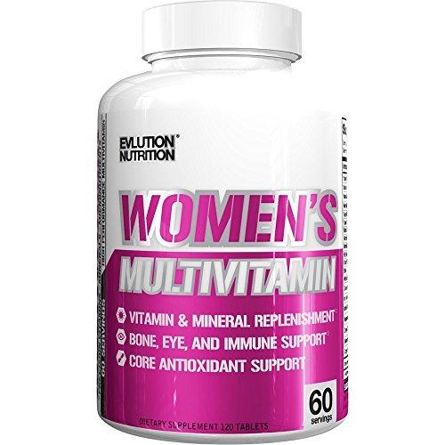 Evlution Nutrition Women's Daily Multivitamin Supplement - Biotin, Vitamins A B C D E, Calcium, Zinc, Lutein, Magnesium, Manganese & More, Multivitamins for Women (60 Servings) Supplement Evlution 