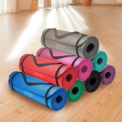Extra Thick NBR Foam Yoga and Pilates Mat, Black Accessory Sivan Health and Fitness 