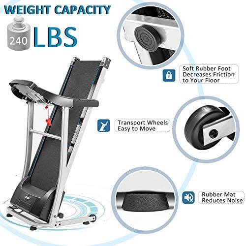 Merax Folding Treadmill Electric Treadmill Motorized Running Machine with Speakers for Home Use,Easy Assembly Running Machine Walking and Jogging Machine,12 Preset Programs Sports Merax 