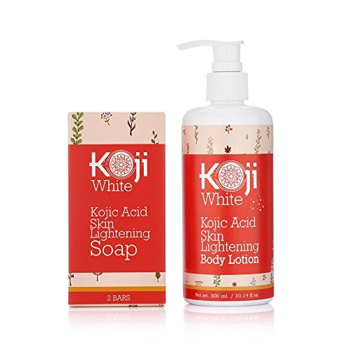 Pure Kojic Acid Skin Lightening Soap For Hyperpigmentation, Dark Spots, Sun Damage, Uneven Skin Tone (2.82 oz / 2 Bars) Skin Care Koji White 