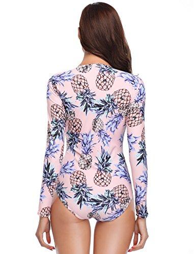 MarinaVida Women One Piece Long Sleeve Swimsuit Deep V Neck Bathing Suit Women's Swimwear MarinaVida 