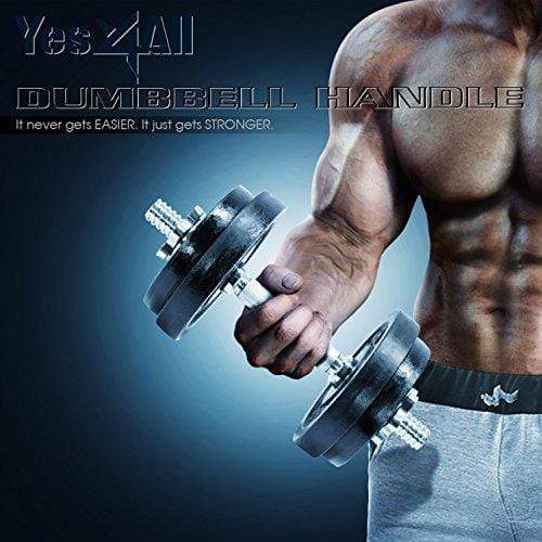 Yes4All 1-inch Dumbbell Handles with Collars - Dumbbell Handle Standard for 1-inch Plates Weight Set (Chrome, Set of 2) Sport & Recreation Yes4All 