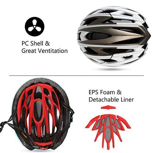 Basecamp Bike Helmet, Bicycle Helmet CPSC Certified Cycling/Climbing Helmet BC-069 with Detachable Magnetic Goggles Visor&LED Back Light&Portable Backpack Adjustable for Men/Women Mountain Outdoors Basecamp 