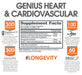 Genius Heart & Cardiovascular Health Supplement – Cholesterol Lowering Vein & Blood Pressure Support w/Grape Seed Extract, Vitamin K2 MK7 & CoQ10 – Antioxidant Energy for Men & Women,60 Veggie Pills Supplement The Genius Brand 