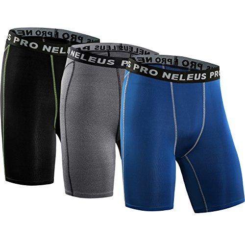 Neleus Men's 3 Pack Compression Short Activewear Neleus 