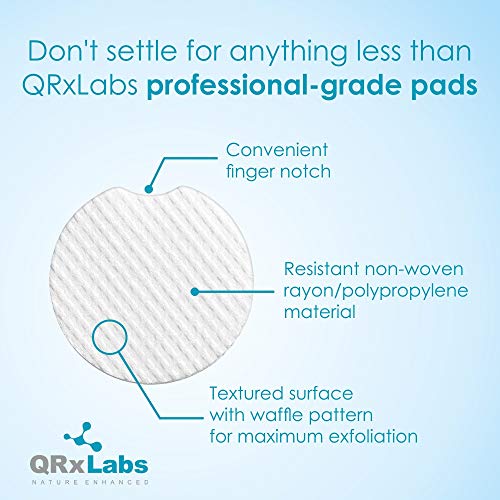 Glycolic/Salicylic Acid 10/2 Acne Control Pads with 10% Ultra Pure Glycolic Acid + 2% Salicylic Acid USP, Allantoin, Vitamins B5, C & E, Calendula & Green Tea - Helps Clear Up and Control Acne Skin Care QRxLabs 