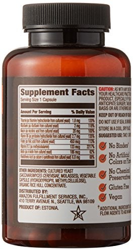 Amazon Elements B Complex, High Potency, 83% Whole Food Cultured, Vegan, 65 Capsules, 2 month supply Supplement Amazon Elements 