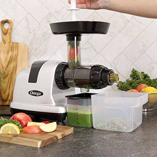 Omega Juicer J8006HDS Slow Masticating Cold Press Vegetable and Fruit Juice Extractor and Nutrition System, Triple Stage, 200-Watt, Silver Kitchen Omega 